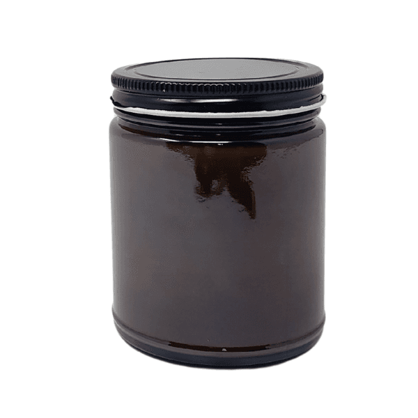 8oz Amber Jar with Black Lid