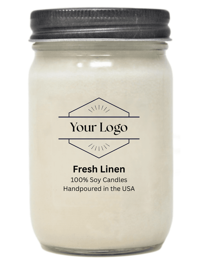 Custom soy candle in glass jar